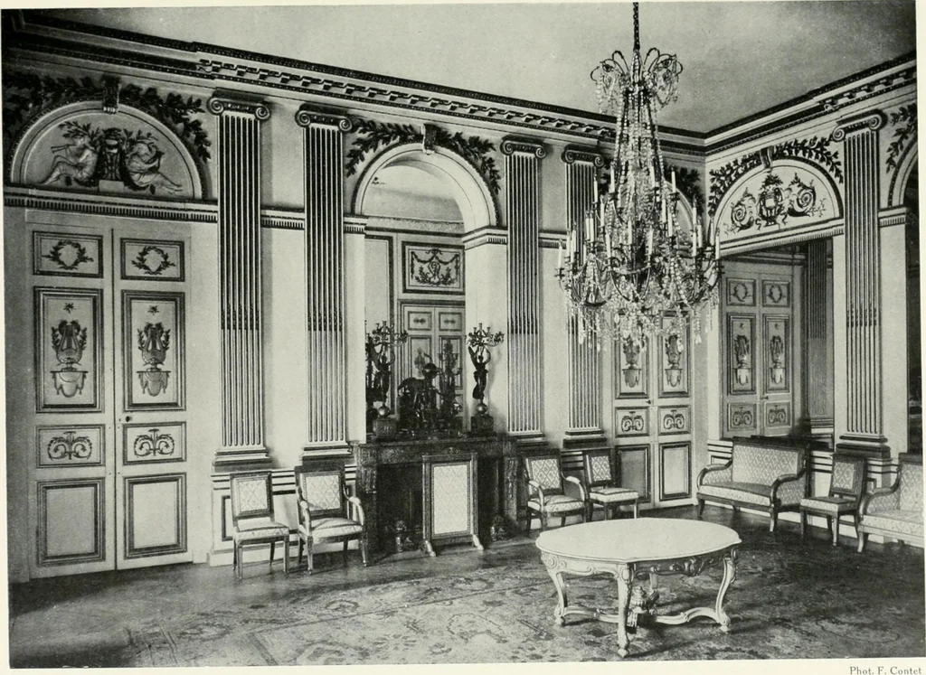 An illustration from Louis XVI furniture, 1913, leaf 44