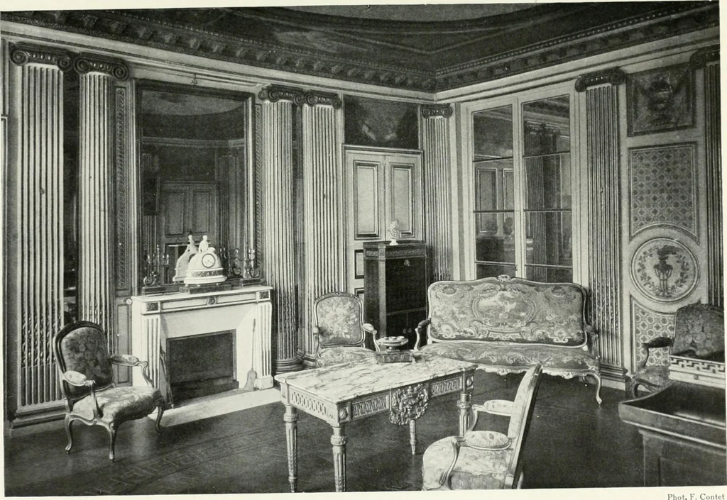 An illustration from Louis XVI furniture, 1913, leaf 46
