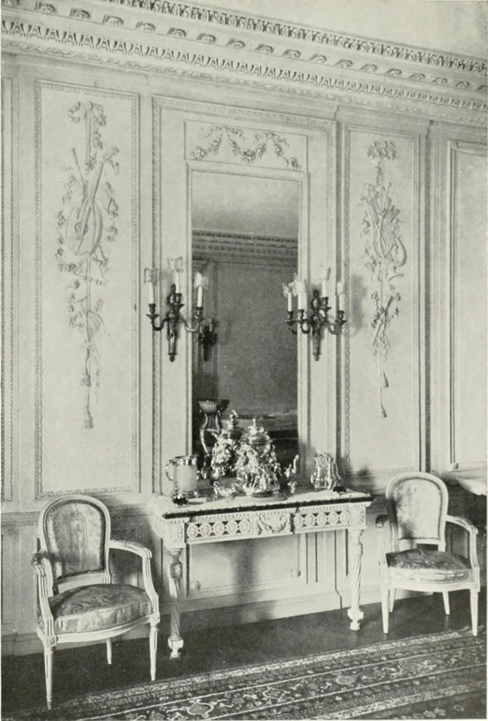 An illustration from Louis XVI furniture, 1913, leaf 60