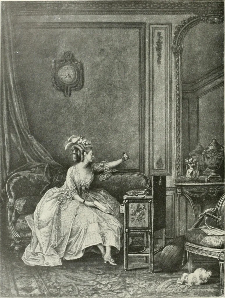 An illustration from Louis XVI furniture, 1913, leaf 7