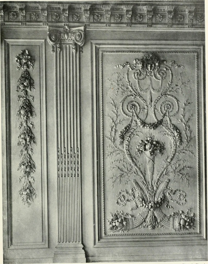 An illustration from Louis XVI furniture, 1913, leaf 70