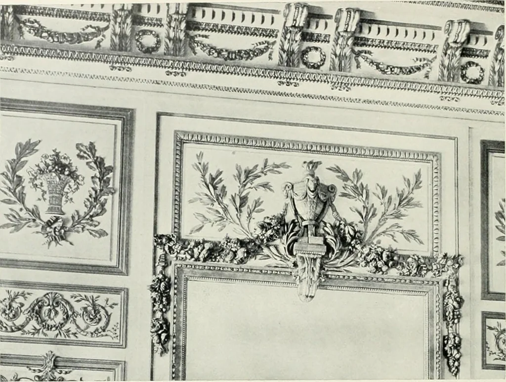An illustration from Louis XVI furniture, 1913, leaf 71