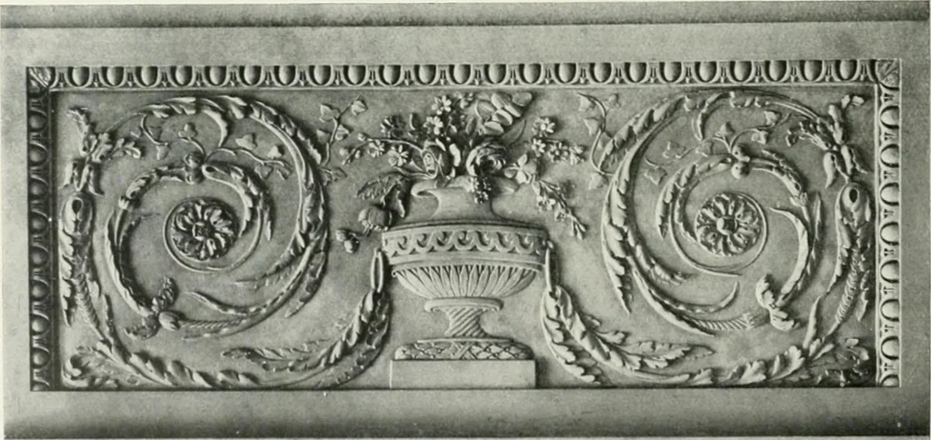 An illustration from Louis XVI furniture, 1913, leaf 73