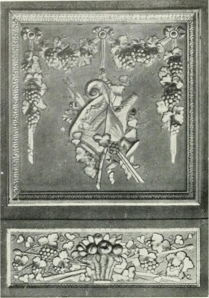 An illustration from Louis XVI furniture, 1913, leaf 75