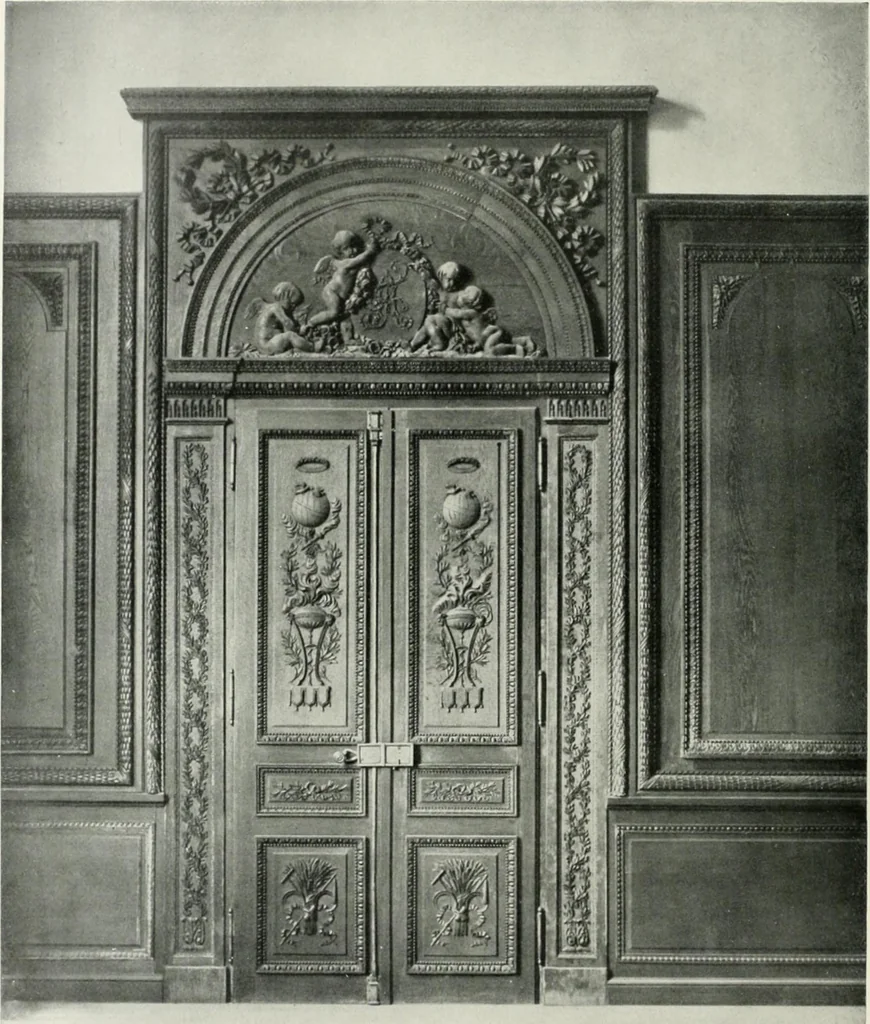 An illustration from Louis XVI furniture, 1913, leaf 83