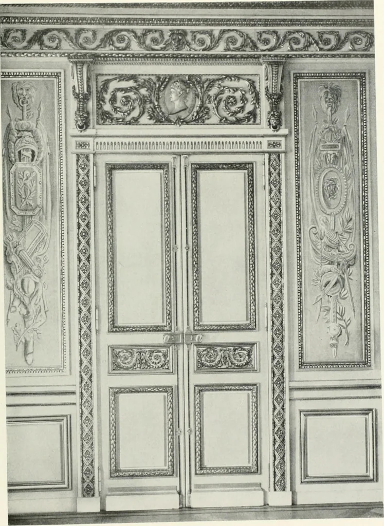An illustration from Louis XVI furniture, 1913, leaf 84