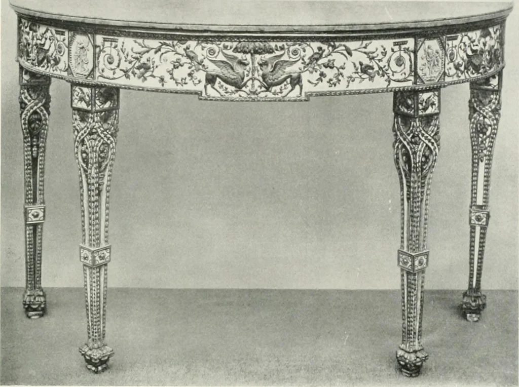 An illustration from Louis XVI furniture, 1913, leaf 98