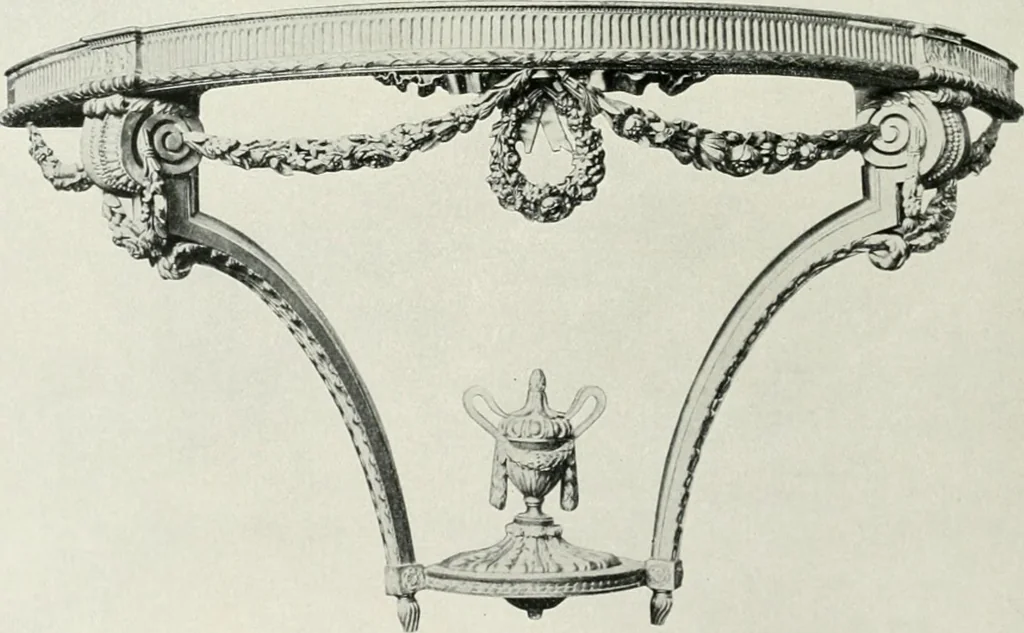 An illustration from Louis XVI furniture, 1913, leaf 99