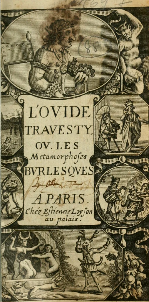 An illustration from L'Ovide bovffon, ov Les metamorphoses travesties en vers bvrlesqves, 1662, leaf 4