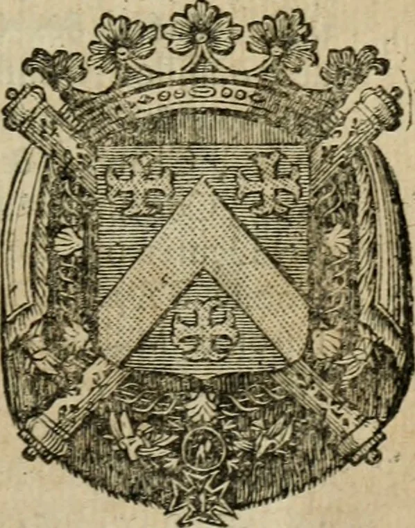 An illustration from L'État de la France, où l'on voit tous les princes, ducs & pairs, marechaux de France & autres officiers de la couronne ... [édité par Nicolas Besongne], 1698, leaf 424