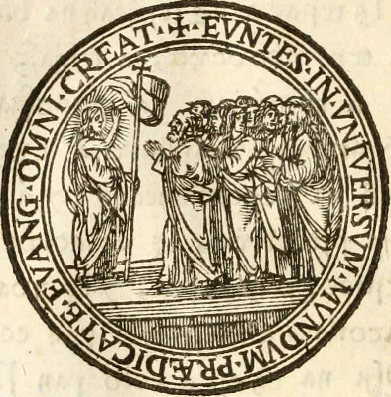 An illustration from Lucerna fidelium, seu Fasciculus decerptus ab authoribus magis versatis, qui tractarunt de doctrina Christiana: : diuisus in tres partes ..., 1676, leaf 9