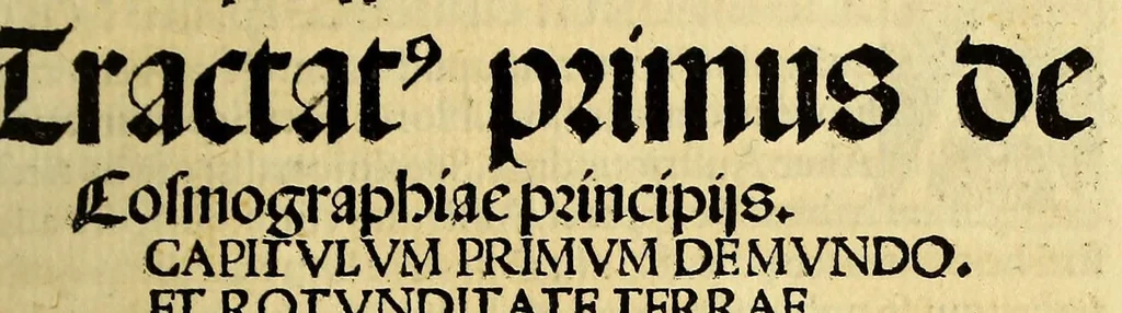 An illustration from Luculentissima quaeda[m] terrae totius descriptio : cu[m] multis vtilissimis cosmographiae iniciis. Nouaq[ue] [et] q[uam] ante fuit verior Europæ nostræ formatio. Præterea, fluuioru[m]: montiu[m]: prouintiaru[m]: vrbiu[m]: [et] gentium q[uam] plurimoru[m] vetustissima nomina recentioribus admixta vocabulis. Multa etia[m] quæ diligens lector noua vsuiq[ue] futura inueniet . ., 1515, leaf 37
