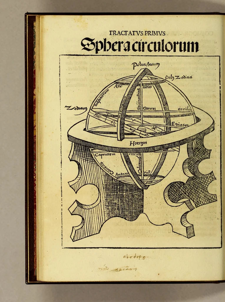 An illustration from Luculentissima quaeda[m] terrae totius descriptio : cu[m] multis vtilissimis cosmographiae iniciis. Nouaq[ue] [et] q[uam] ante fuit verior Europæ nostræ formatio. Præterea, fluuioru[m]: montiu[m]: prouintiaru[m]: vrbiu[m]: [et] gentium q[uam] plurimoru[m] vetustissima nomina recentioribus admixta vocabulis. Multa etia[m] quæ diligens lector noua vsuiq[ue] futura inueniet . ., 1515, leaf 42
