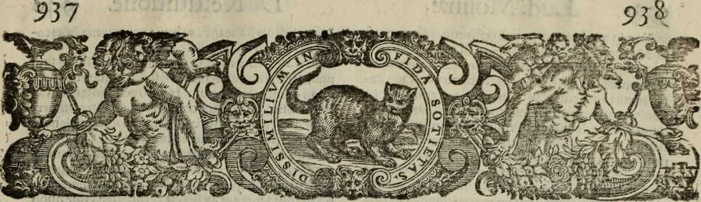 An illustration from Lud. Molinae e Societate Jesu ... De iustitia et jure tratactus : qui est de justitia commutativa circa bona corporis, personarumque nobis coniunctarum, 1611, leaf 2082