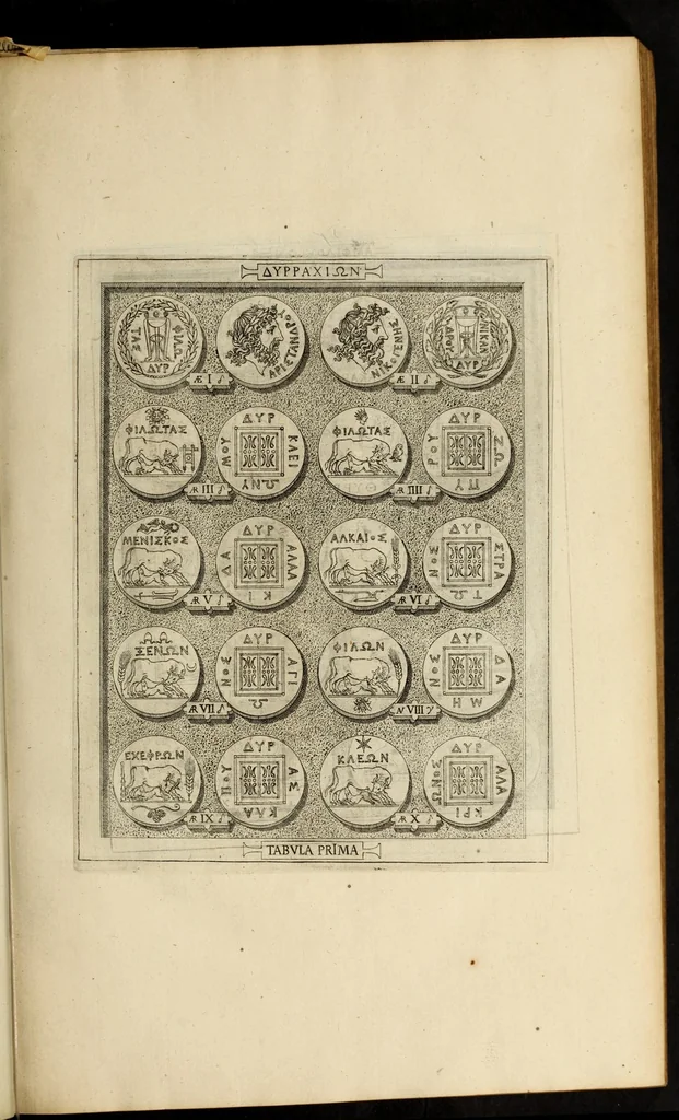 An illustration from Ludovici Nonni Commentarius in Huberti GoltzI Graeciam, insulas, et Asiam Minorem, 1644, leaf 29