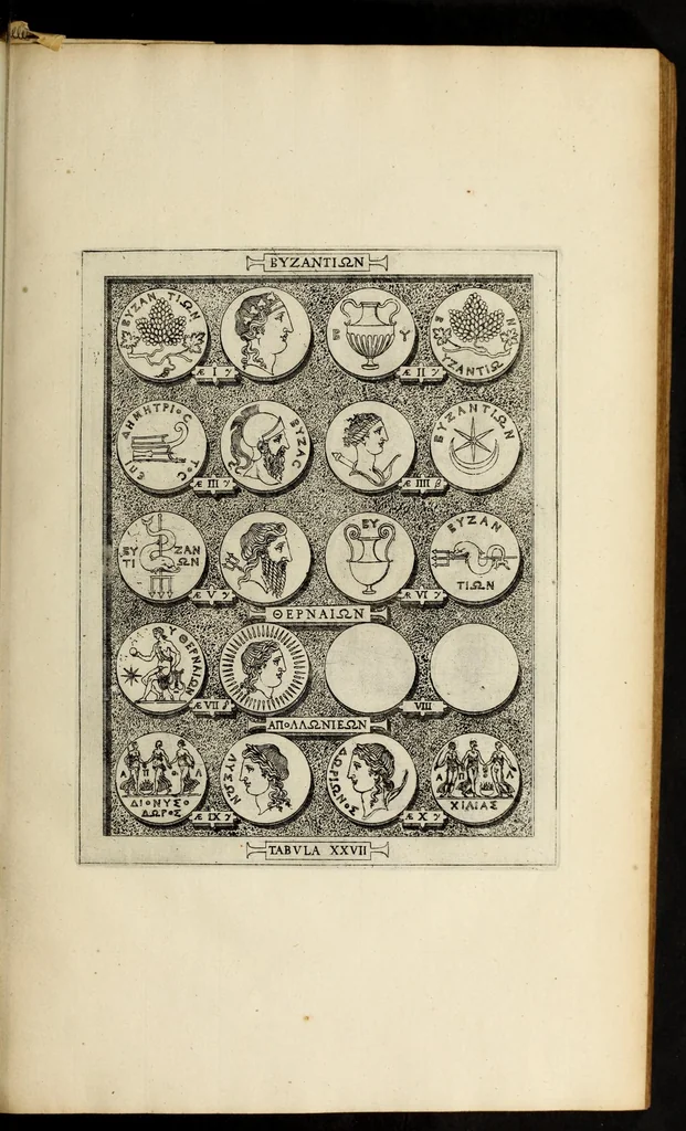 An illustration from Ludovici Nonni Commentarius in Huberti GoltzI Graeciam, insulas, et Asiam Minorem, 1644, leaf 51