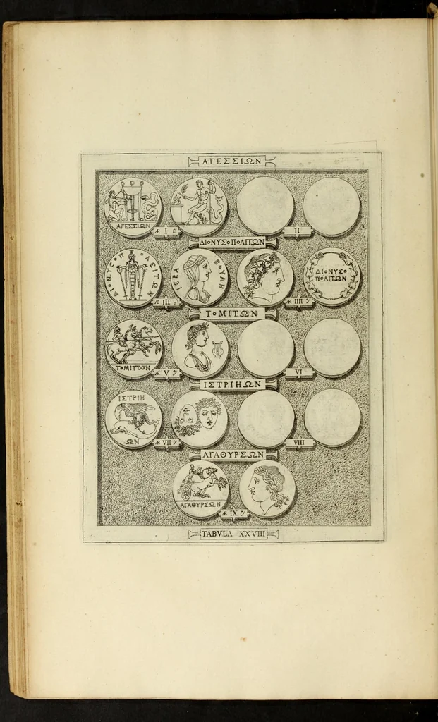 An illustration from Ludovici Nonni Commentarius in Huberti GoltzI Graeciam, insulas, et Asiam Minorem, 1644, leaf 52