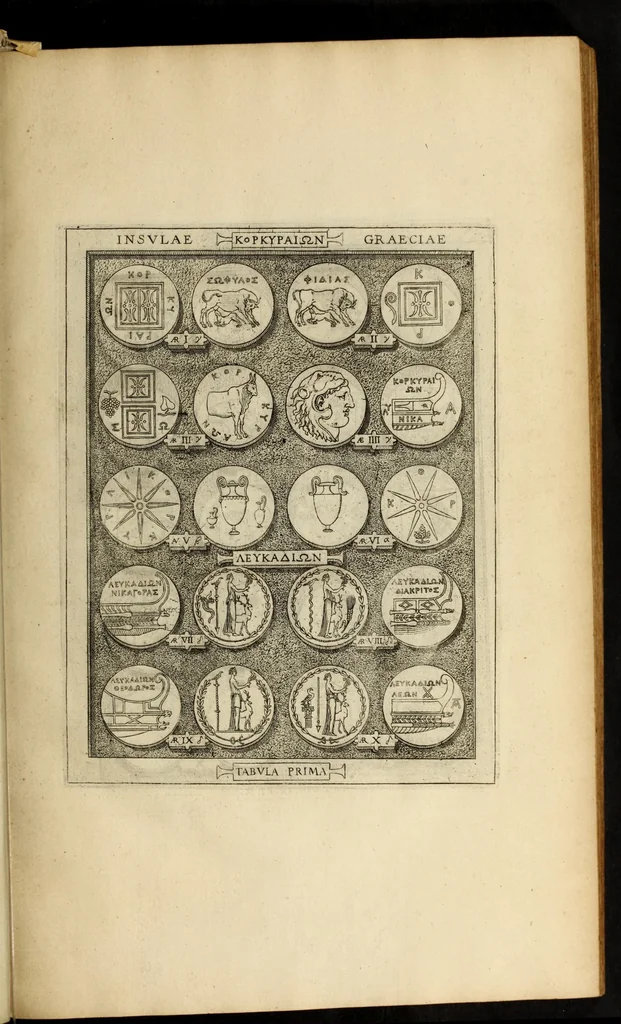 An illustration from Ludovici Nonni Commentarius in Huberti GoltzI Graeciam, insulas, et Asiam Minorem, 1644, leaf 65