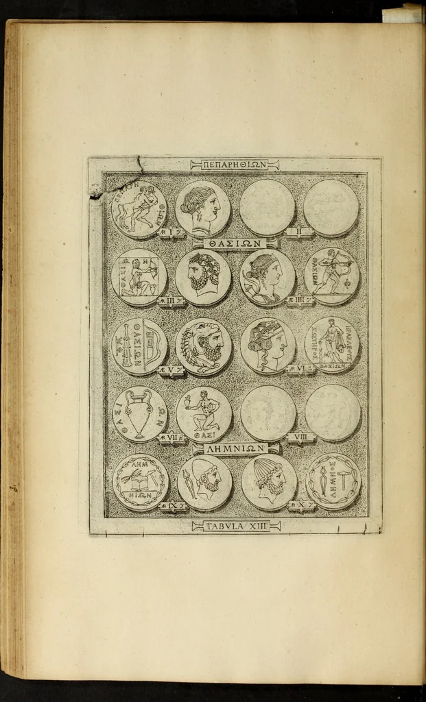 An illustration from Ludovici Nonni Commentarius in Huberti GoltzI Graeciam, insulas, et Asiam Minorem, 1644, leaf 76