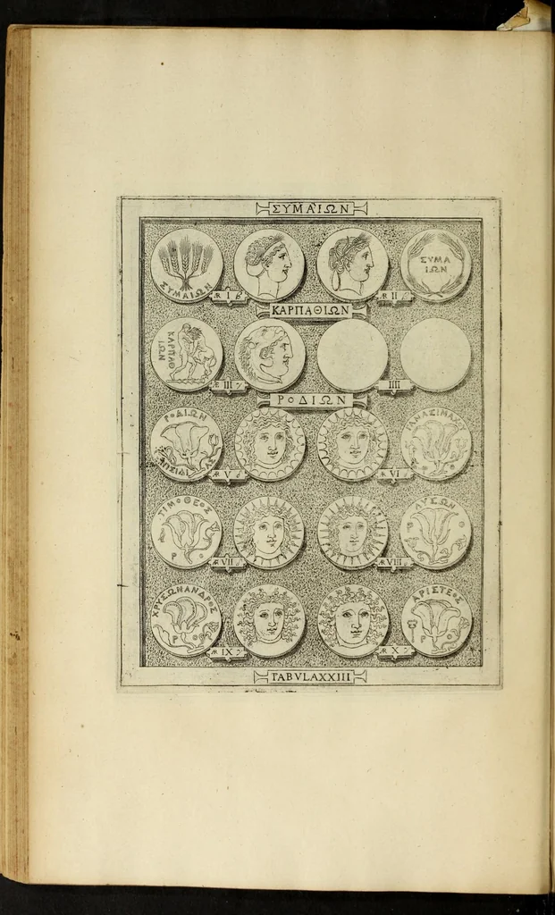 An illustration from Ludovici Nonni Commentarius in Huberti GoltzI Graeciam, insulas, et Asiam Minorem, 1644, leaf 86