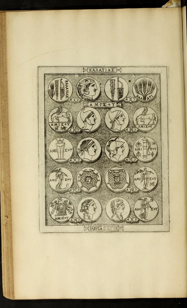 An illustration from Ludovici Nonni Commentarius in Huberti GoltzI Graeciam, insulas, et Asiam Minorem, 1644, leaf 94