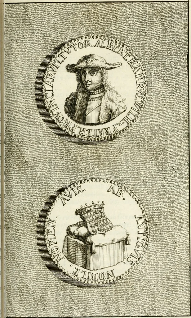 An illustration from Lud. Smids. M.D. Emblemata heroica, of, De medalische sinnebeelden der ses en dertigh graaven van Holland : met konstplaaten vercierd, 1712, leaf 122