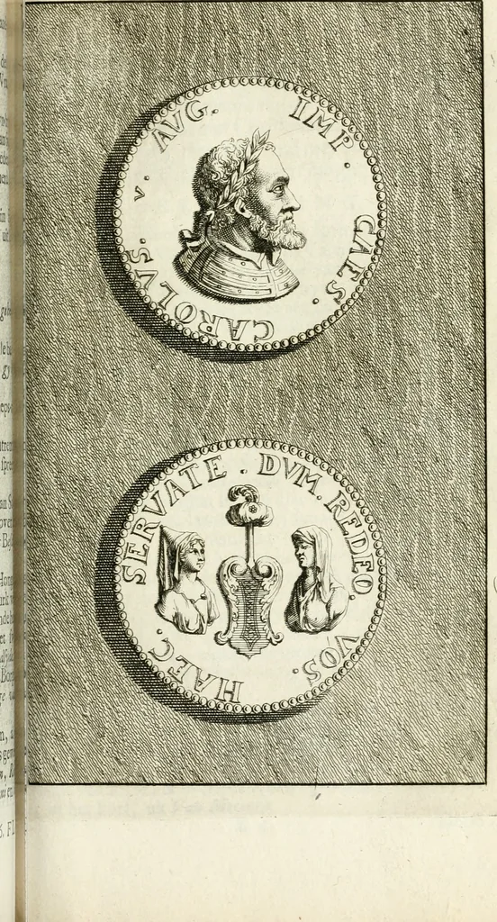 An illustration from Lud. Smids. M.D. Emblemata heroica, of, De medalische sinnebeelden der ses en dertigh graaven van Holland : met konstplaaten vercierd, 1712, leaf 158