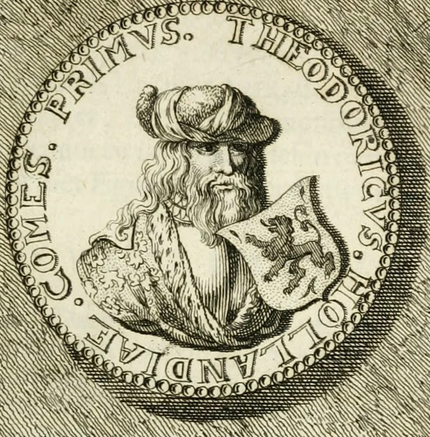 An illustration from Lud. Smids. M.D. Emblemata heroica, of, De medalische sinnebeelden der ses en dertigh graaven van Holland : met konstplaaten vercierd, 1712, leaf 22