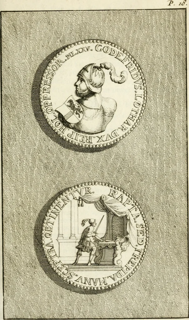 An illustration from Lud. Smids. M.D. Emblemata heroica, of, De medalische sinnebeelden der ses en dertigh graaven van Holland : met konstplaaten vercierd, 1712, leaf 54