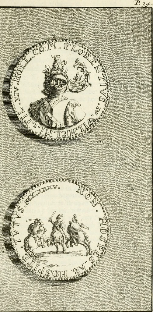 An illustration from Lud. Smids. M.D. Emblemata heroica, of, De medalische sinnebeelden der ses en dertigh graaven van Holland : met konstplaaten vercierd, 1712, leaf 86