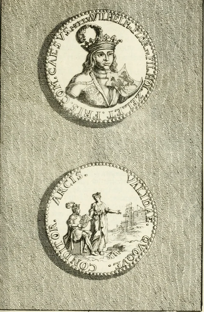 An illustration from Lud. Smids. M.D. Emblemata heroica, of, De medalische sinnebeelden der ses en dertigh graaven van Holland : met konstplaaten vercierd, 1712, leaf 90