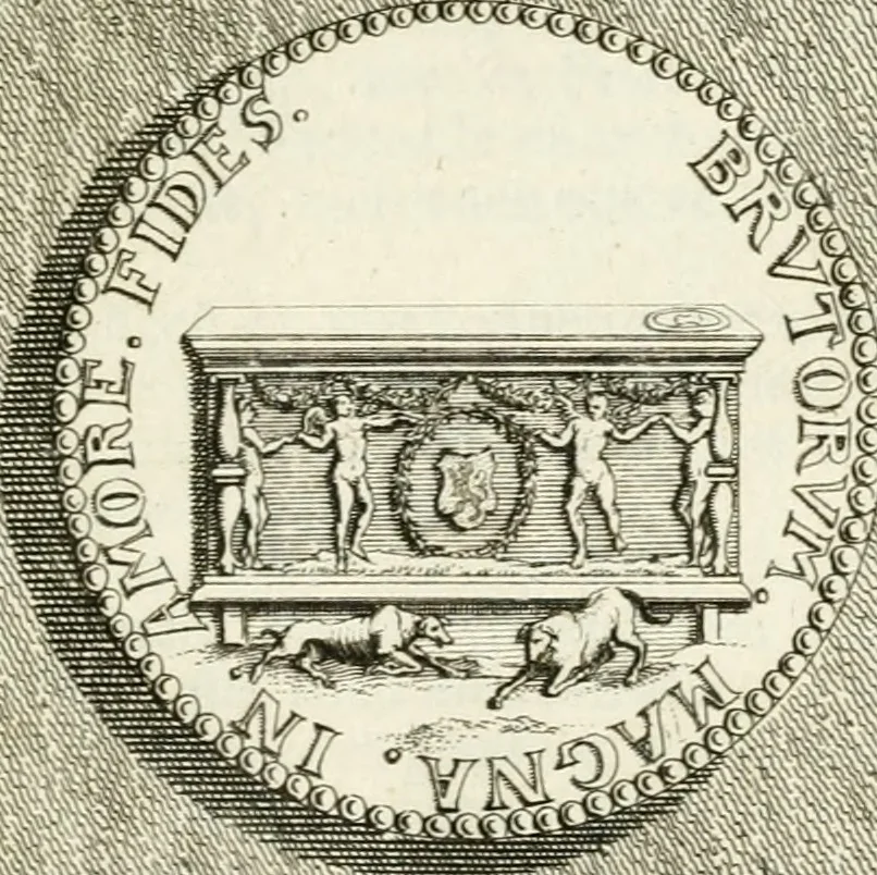 An illustration from Lud. Smids. M.D. Emblemata heroica, of, De medalische sinnebeelden der ses en dertigh graaven van Holland : met konstplaaten vercierd, 1712, leaf 94