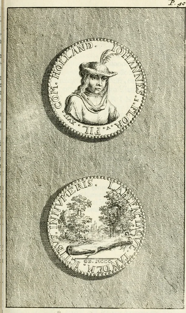 An illustration from Lud. Smids. M.D. Emblemata heroica, of, De medalische sinnebeelden der ses en dertigh graaven van Holland : met konstplaaten vercierd, 1712, leaf 98