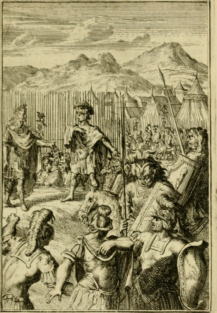 An illustration from Lud. Smids Tooneel van staat der Roomsche keiseren : neevens deeser groot muntekabinet, 1694, leaf 30