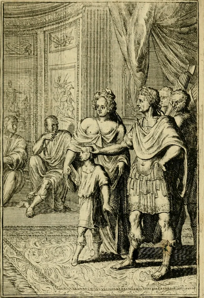 An illustration from Lud. Smids Tooneel van staat der Roomsche keiseren : neevens deeser groot muntekabinet, 1694, leaf 38