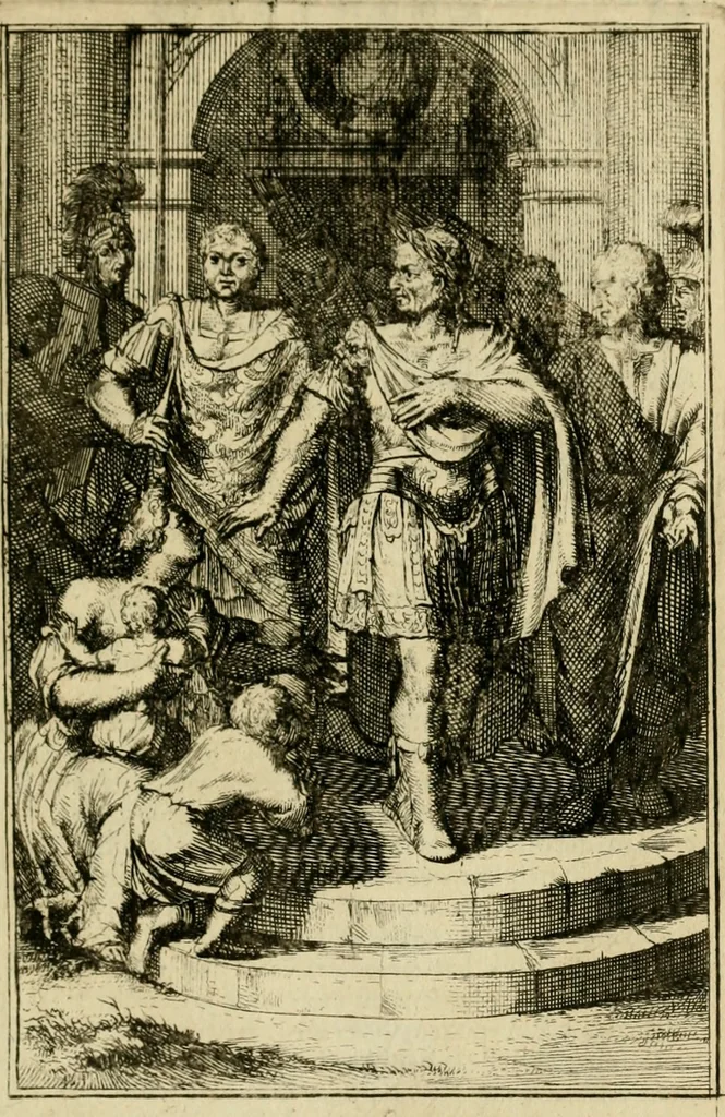 An illustration from Lud. Smids Tooneel van staat der Roomsche keiseren : neevens deeser groot muntekabinet, 1694, leaf 50