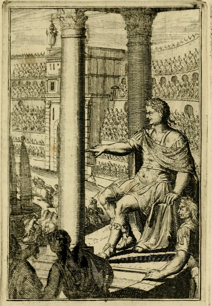 An illustration from Lud. Smids Tooneel van staat der Roomsche keiseren : neevens deeser groot muntekabinet, 1694, leaf 54