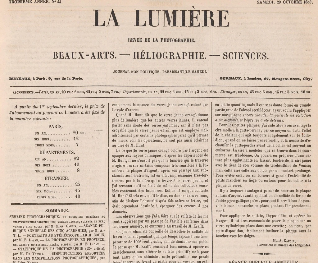 An illustration from La Lumière : revue de la photographie, beaux-arts, heliographie, sciences, 1851, leaf 185