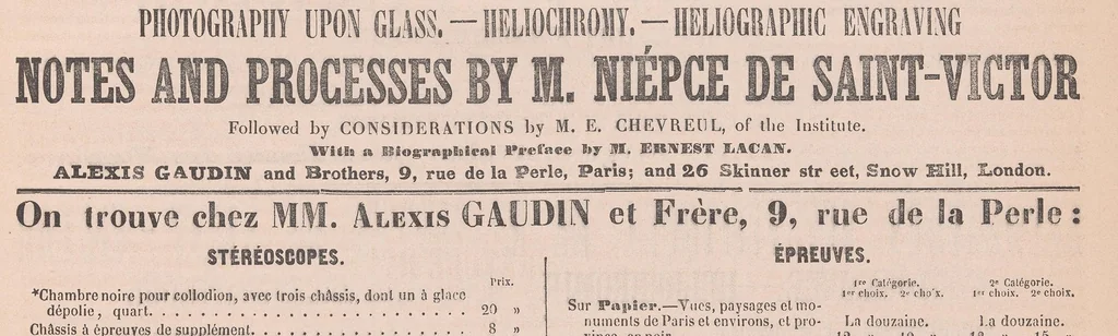 An illustration from La Lumière : revue de la photographie, beaux-arts, heliographie, sciences, 1851, leaf 281