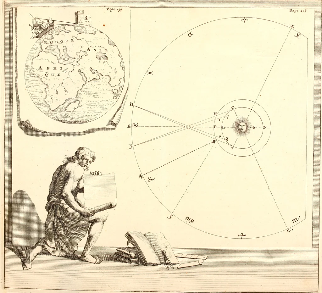 An illustration from L'usage des globes celestes et terrestres, et des spheres, suivant les differens systemes du monde; précedé d'un Traité de cosmographie, 1700, leaf 164