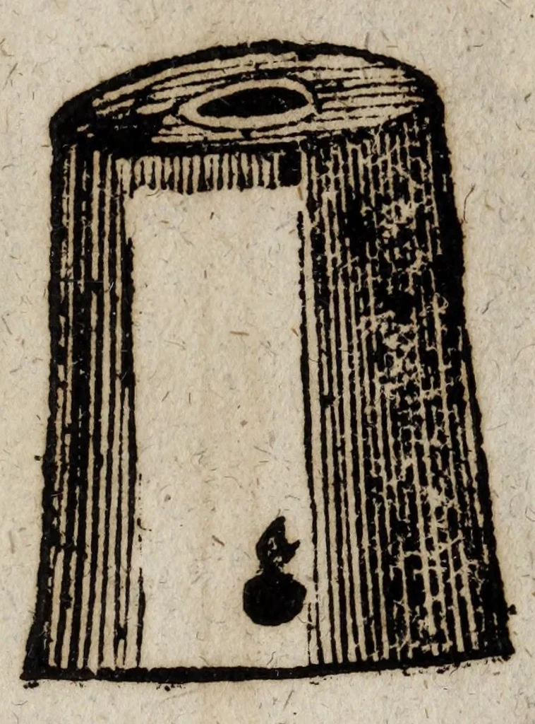 An illustration from Lust- Lufft- und FeuerKunst : auss welcher ohne sondern Costen und Mühe zuerlangen, wie man schwürmer, gross- und kleine Ragetten, Pumpen und Maseulen Stöcke : sambt denen beygefügten allerhand materien, und ihren zusammen gesetzten ordenlichen Dosen, Gewichten und Massen : wie solches alles punctualiter auss denen beygefügten und vorgedruckten 38 Figuren zuersehen und zu erlernen ..., 1680, leaf 111