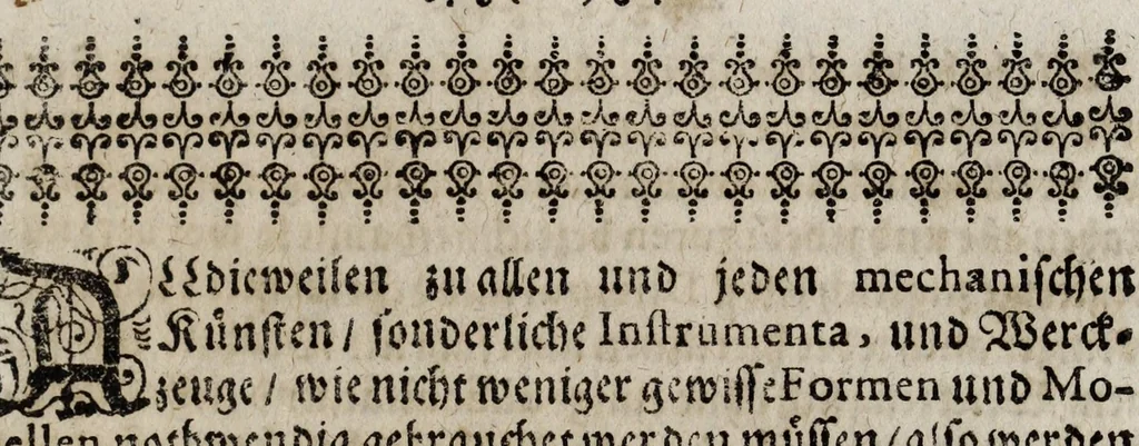 An illustration from Lust- Lufft- und FeuerKunst : auss welcher ohne sondern Costen und Mühe zuerlangen, wie man schwürmer, gross- und kleine Ragetten, Pumpen und Maseulen Stöcke : sambt denen beygefügten allerhand materien, und ihren zusammen gesetzten ordenlichen Dosen, Gewichten und Massen : wie solches alles punctualiter auss denen beygefügten und vorgedruckten 38 Figuren zuersehen und zu erlernen ..., 1680, leaf 9