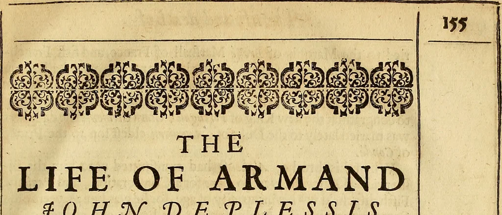 An illustration from Lustra ludovici, : or the Life of the late Victorious King of France, Levvis the XIII. (And of his Cardinall de Richelieu.) Divided into seven lustres. Consilium Armorum Cardo., 1646, leaf 172