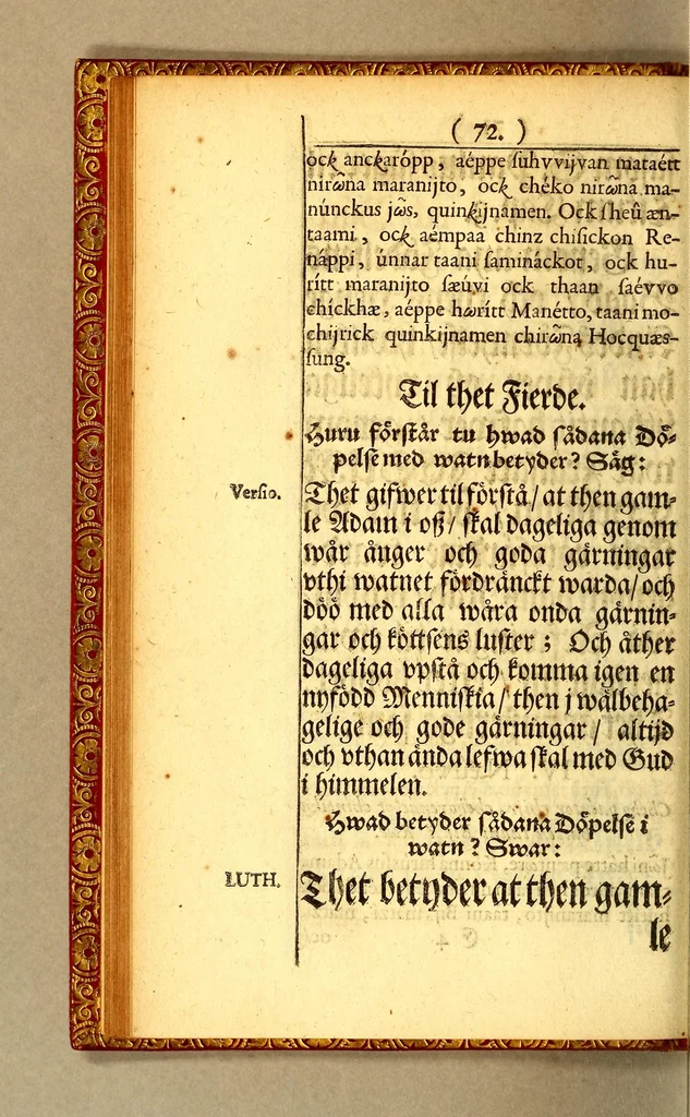 An illustration from Lutheri Catechismus,, 1696, leaf 96