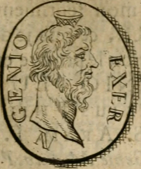 An illustration from L'utilité des voyages : qui concernent la connoissance des médailles, inscriptions, statues, dieux lares, peintures anciennes, et les bas reliefs, pierres precieuses et gravées, cachets, talismans, anneaux, manuscrits, langues, & autres choses remarquables, et l'avantage que la recherche de toutes ces antiquitez procure aux sçavans, avec un memoire de quelques observations generales qu'on peut faire pour ne pas voyager inutilement, 1693, leaf 174