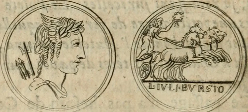 An illustration from L'utilité des voyages : qui concernent la connoissance des médailles, inscriptions, statues, dieux lares, peintures anciennes, et les bas reliefs, pierres precieuses et gravées, cachets, talismans, anneaux, manuscrits, langues, & autres choses remarquables, et l'avantage que la recherche de toutes ces antiquitez procure aux sçavans, avec un memoire de quelques observations generales qu'on peut faire pour ne pas voyager inutilement, 1693, leaf 205