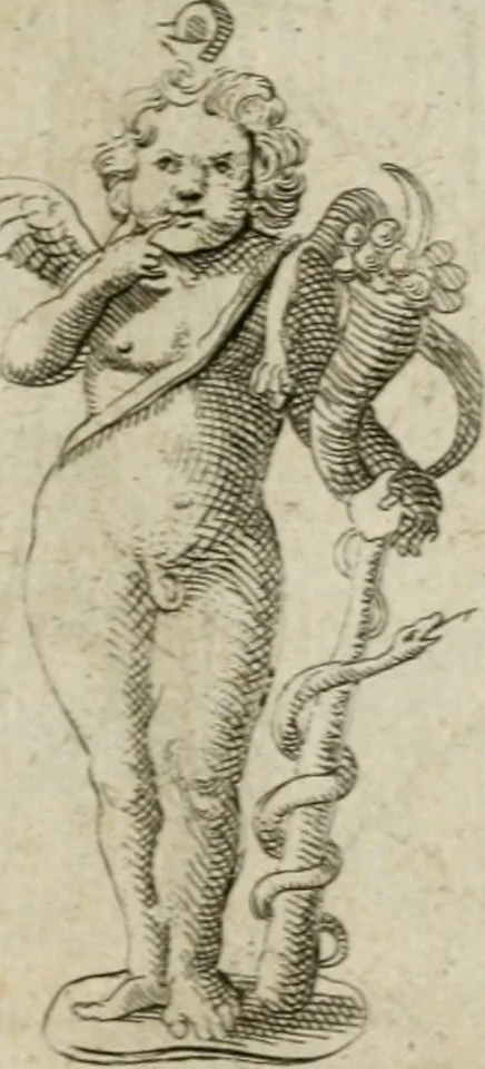 An illustration from L'utilité des voyages : qui concernent la connoissance des médailles, inscriptions, statues, dieux lares, peintures anciennes, et les bas reliefs, pierres precieuses et gravées, cachets, talismans, anneaux, manuscrits, langues, & autres choses remarquables, et l'avantage que la recherche de toutes ces antiquitez procure aux sçavans, avec un memoire de quelques observations generales qu'on peut faire pour ne pas voyager inutilement, 1693, leaf 216