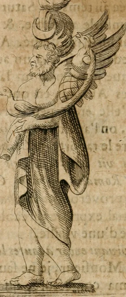 An illustration from L'utilité des voyages : qui concernent la connoissance des médailles, inscriptions, statues, dieux lares, peintures anciennes, et les bas reliefs, pierres precieuses et gravées, cachets, talismans, anneaux, manuscrits, langues, & autres choses remarquables, et l'avantage que la recherche de toutes ces antiquitez procure aux sçavans, avec un memoire de quelques observations generales qu'on peut faire pour ne pas voyager inutilement, 1693, leaf 681