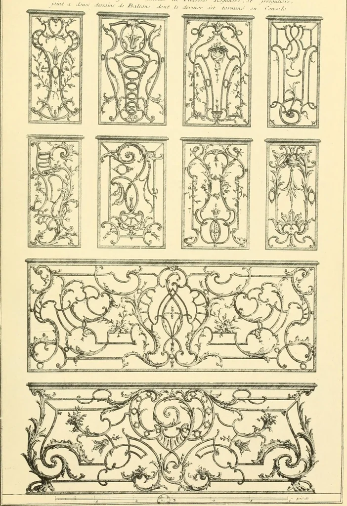 An illustration from L'uvre de De Cuvilliès : époque Louis XV : nouveau livre de plafonds, 1900, leaf 104