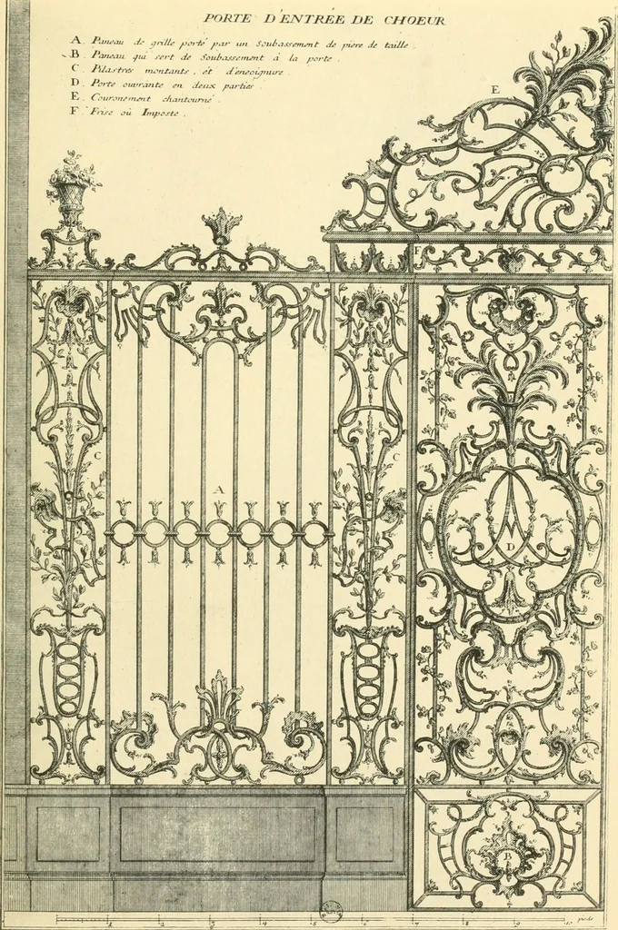 An illustration from L'uvre de De Cuvilliès : époque Louis XV : nouveau livre de plafonds, 1900, leaf 112